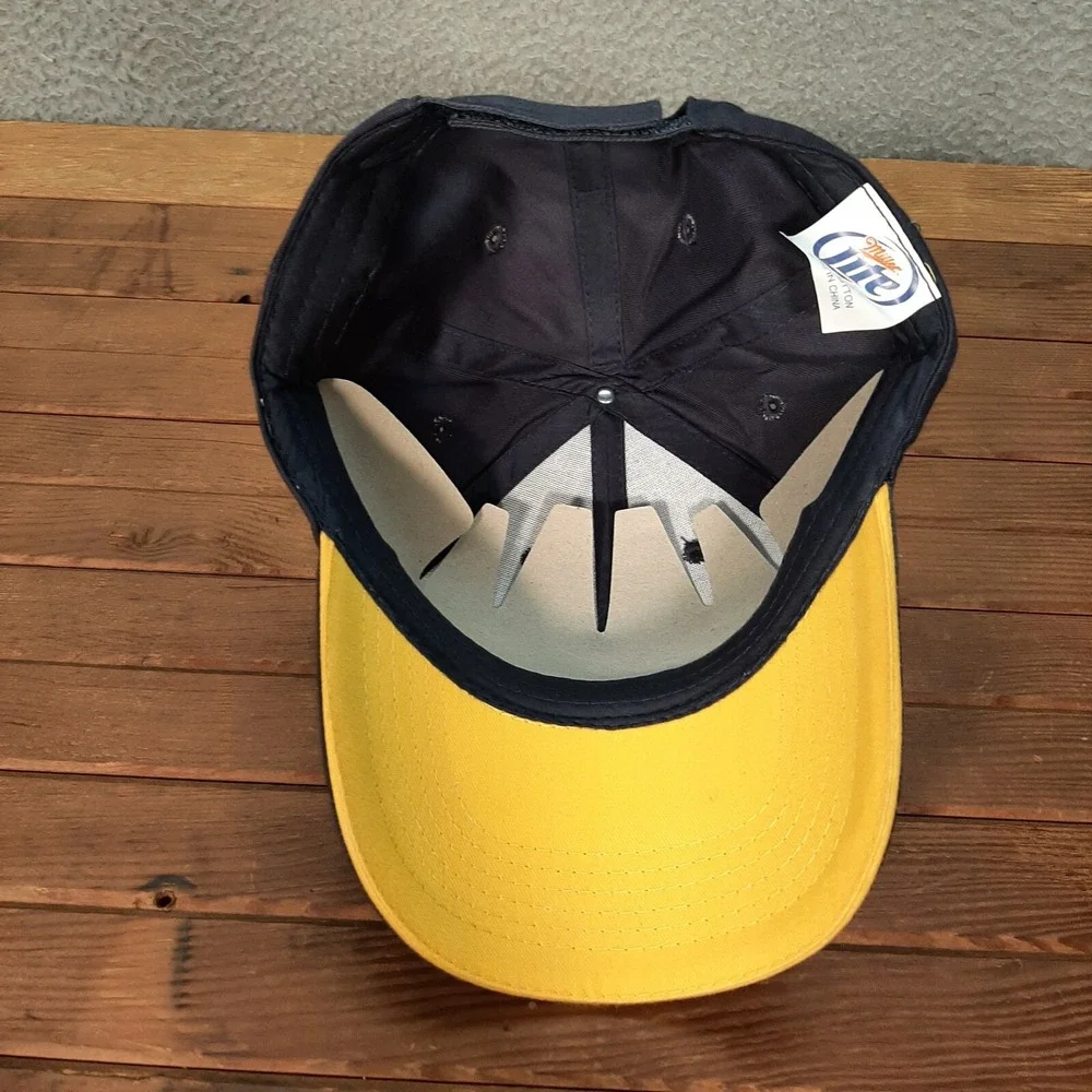 Miller‎ Lite Beer Hat Adult Blue Strap Back Dad Cap Hunting Fishing Outdoors